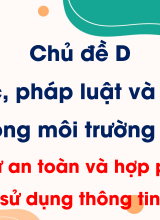 Chủ đề D - Bài 2. Sự an toàn và hợp pháp khi sử dụng thông tin